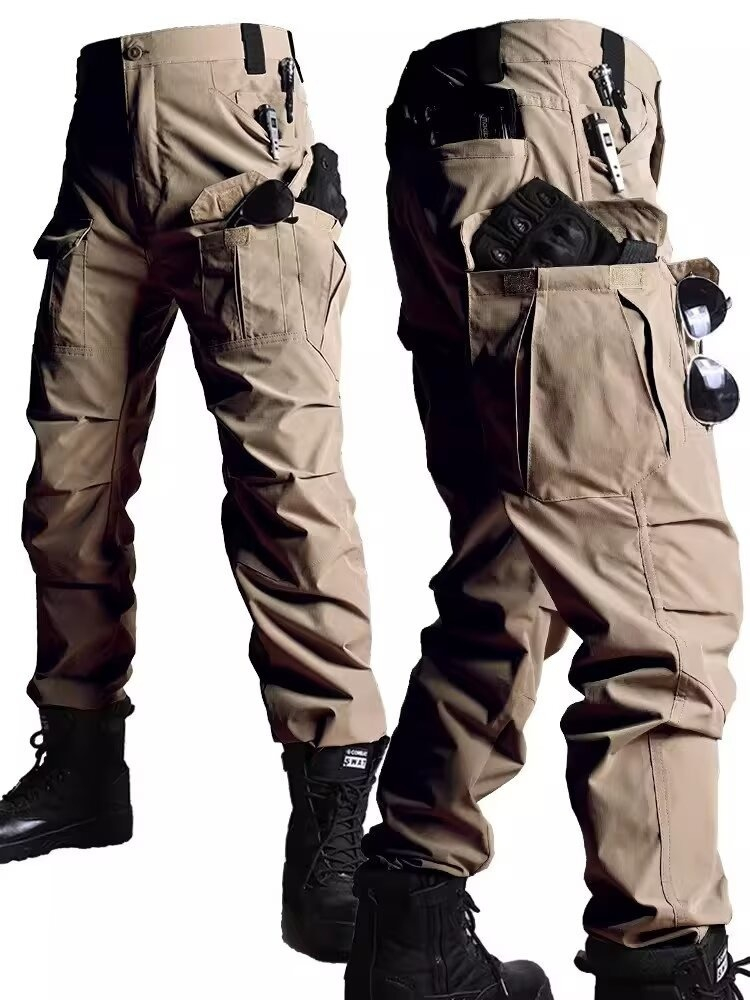 Men's Solid Color Tactical Work Pants-01