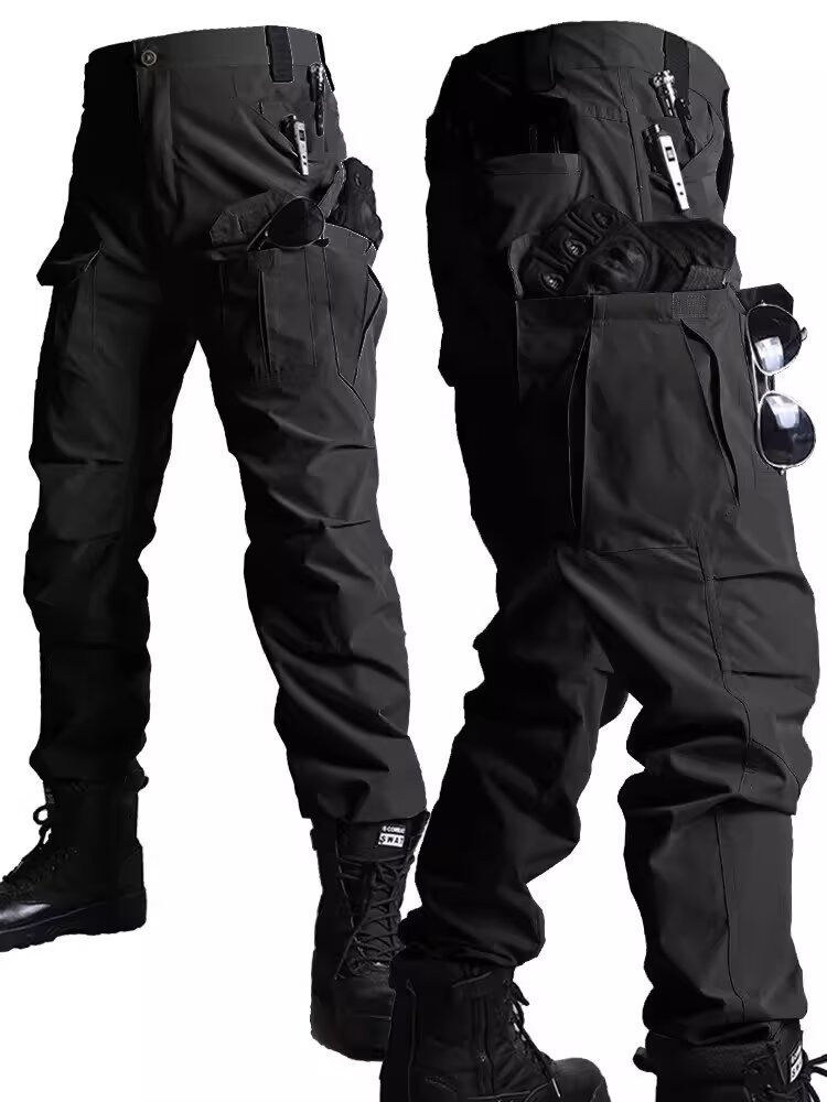 Men's Solid Color Tactical Work Pants-01