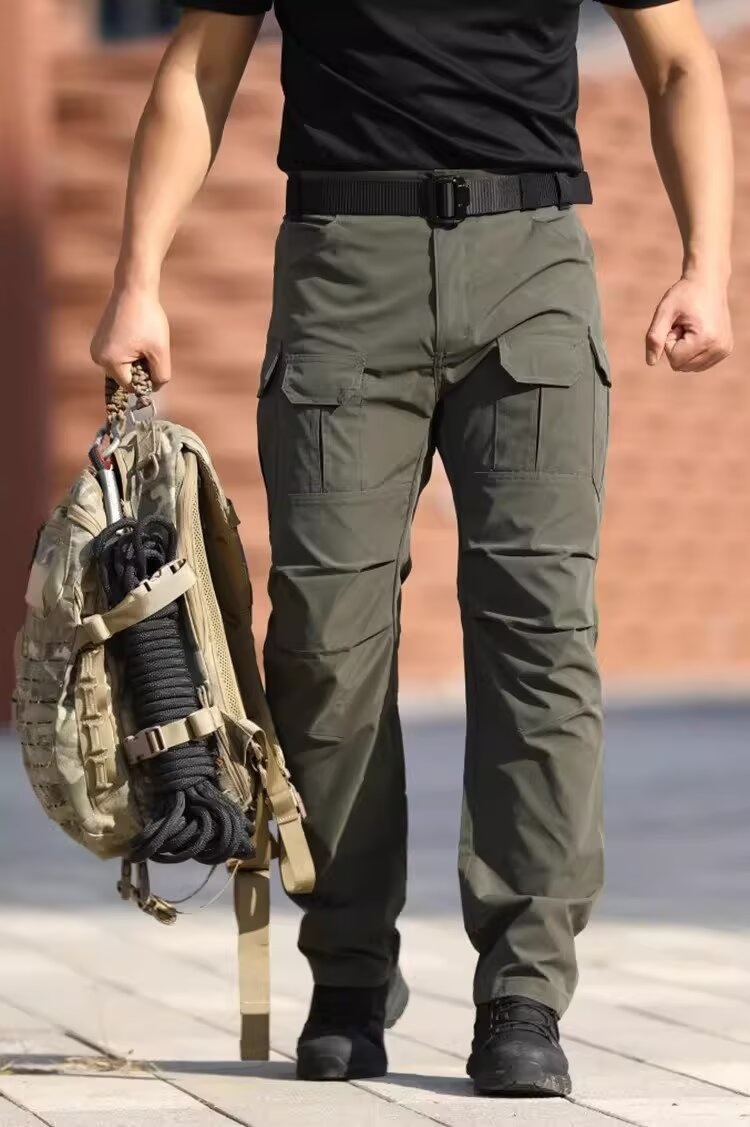 Men's Solid Color Tactical Work Pants-01