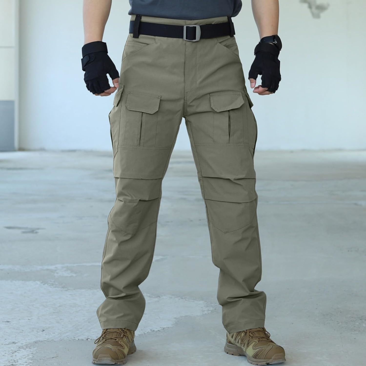 Men's Solid Color Tactical Work Pants-01