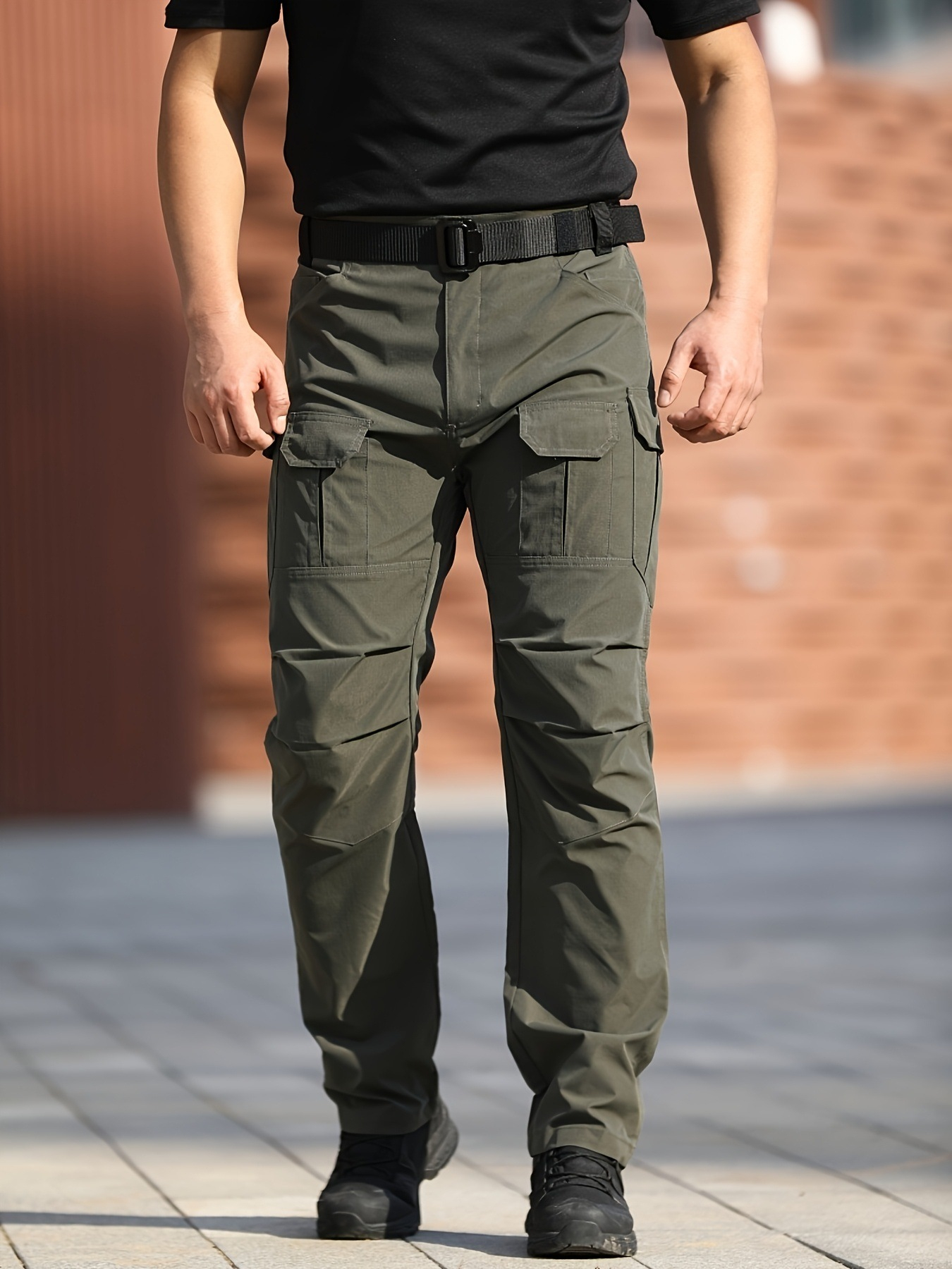Men's Solid Color Tactical Work Pants-01