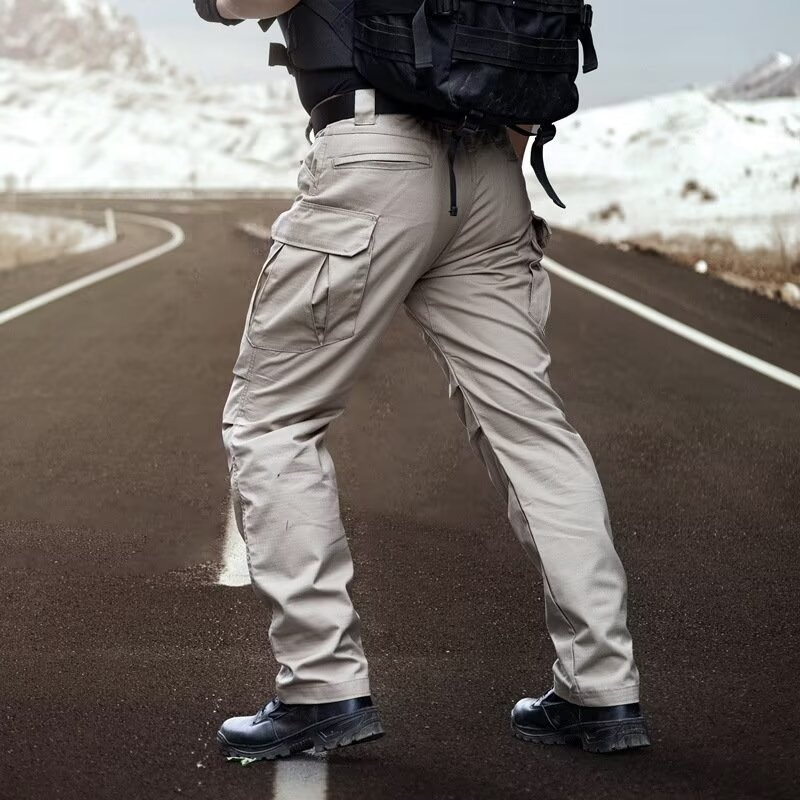 Men's Solid Color Tactical Work Pants-01