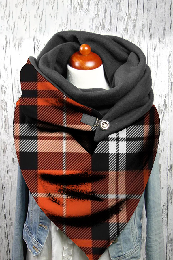 Women's Western Denim Plaid Warm Neck Hood Warm Neck Cover 22 * 100com