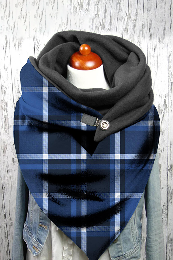 Women's Western Denim Plaid Warm Neck Hood Warm Neck Cover 22 * 100com