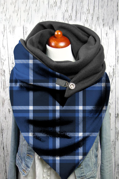 Women's Western Denim Plaid Warm Neck Hood Warm Neck Cover 22 * 100com