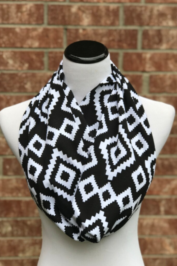 Brown Scarf Infinity Scarf Rustic Plaid Scarf Cappuccino