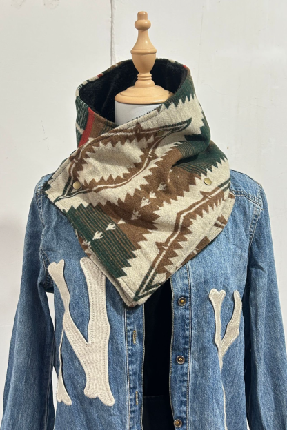 Women's Western Cowboy Aztec Warm Neck Hood