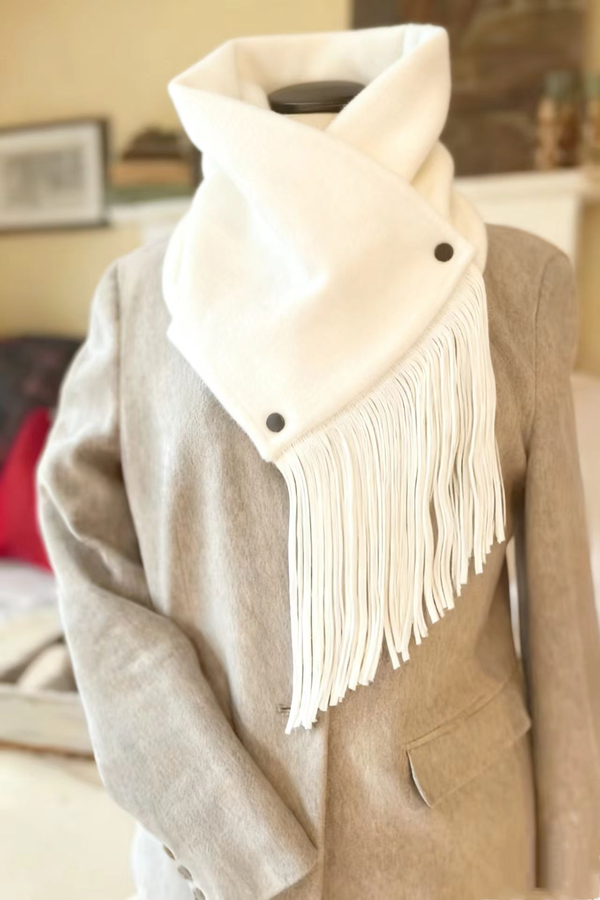 Women's Western-Style Fringed Plain Shawl