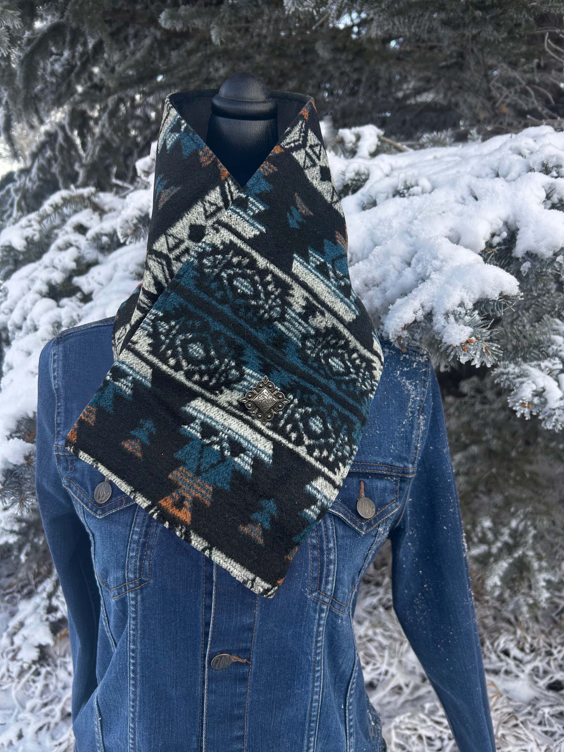 Western Cowboy Aztec Warm Neck Hood