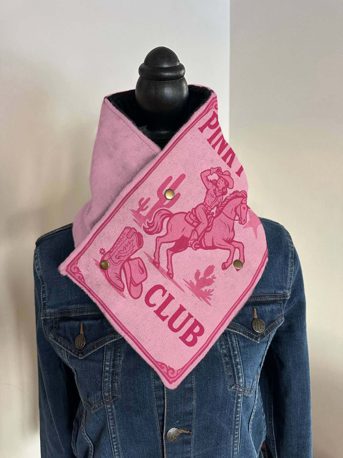 Western Cowgirl PINK PONY CLUB Warm Neck Hood
