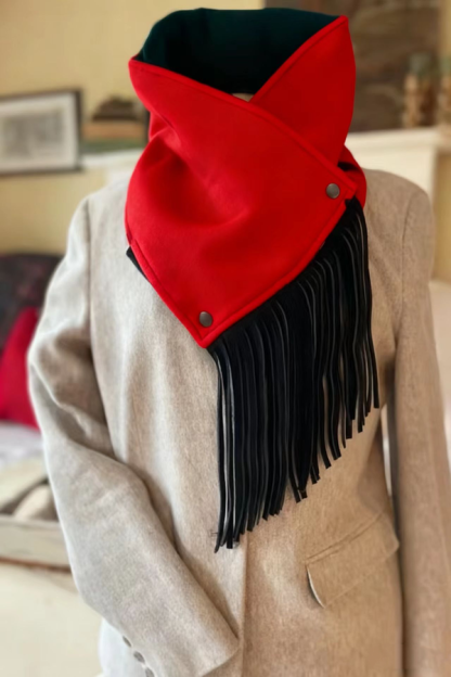 Women's Western-Style Fringed Plain Shawl