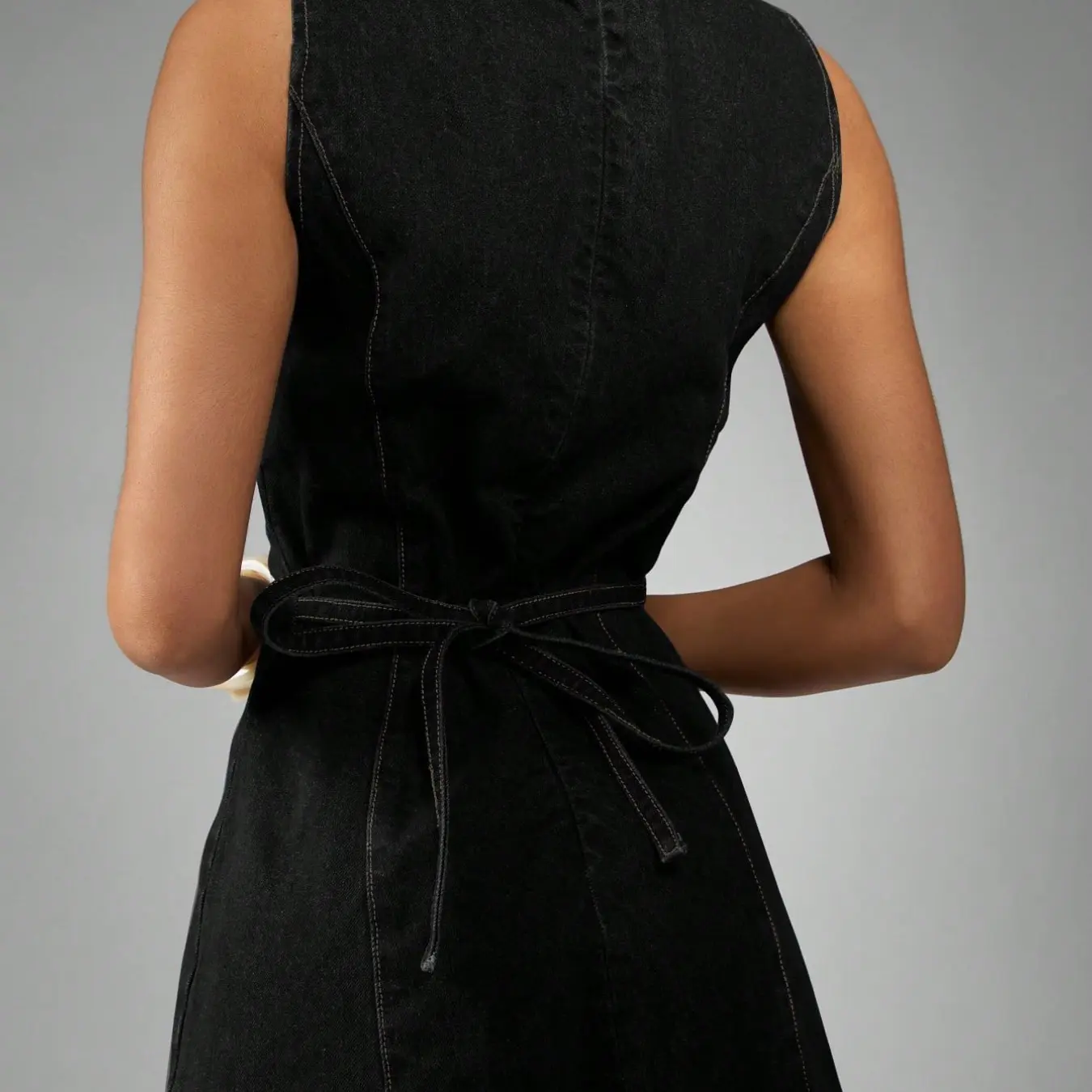 Women’s Vintage Sleeveless Denim A-Line Dress | Casual Autumn Wear