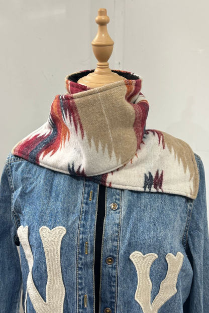 Women's Western Cowboy Aztec Warm Neck Hood