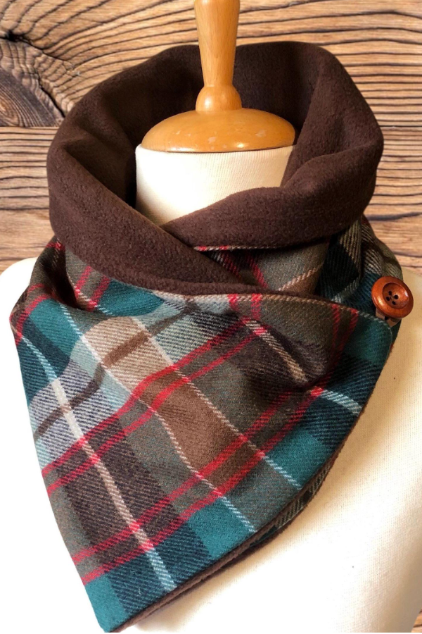 Plaid Double-layer Warm Scarf 23 * 90com