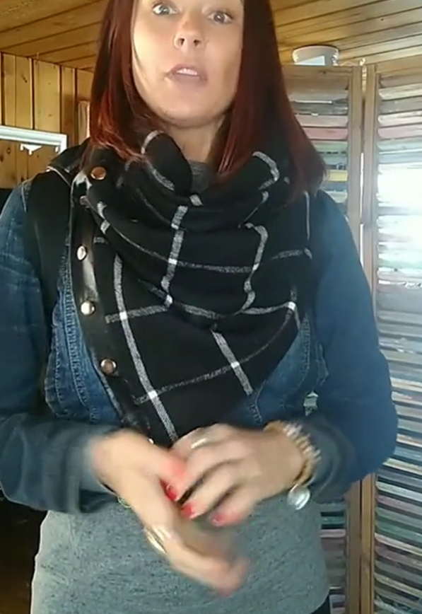 Classic plaid leather patchwork scarf