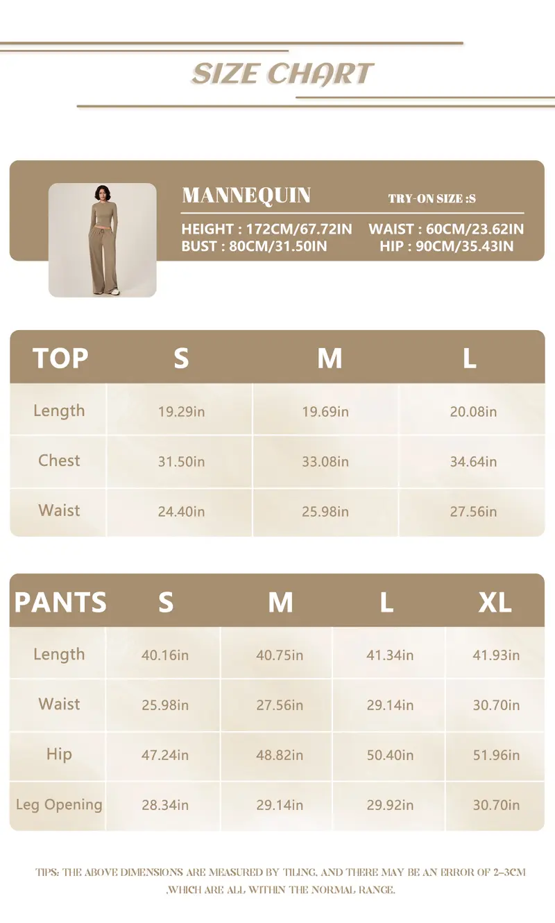 TIMEOFF Women's 2-Piece Sports-Inspired Sportswear Set - Solid Trending Clothing with Flattering Sculpting Long Sleeve Crop Flattering Tops, Wide-Leg Yoga Pants, Stretch Fabric for Workout,outdoorfun