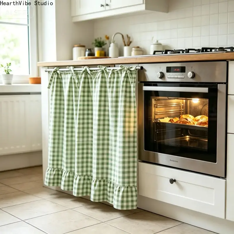 【Christmas Sale】Farmhouse-Style Kitchen Curtain Gingham & Floral Short Window Valance