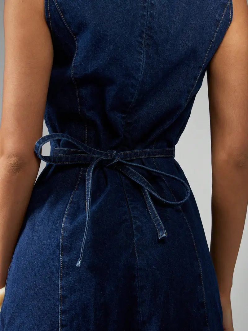 Women's American Retro Sleeveless Short Dark Wash Denim Summer Dress, A-Line Dress, Flattering Fit, Perfect for Daily Commute, Dates, Parties and Vacations, Sleeveless Casual Sundress Women's American Retro Sleeveless Short Dark Wash Denim Summer Dress, A-Line Dress, Flattering Fit, Perfect for Daily Commute, Dates, Parties and Vacations, Sleeveless Casual Sundress