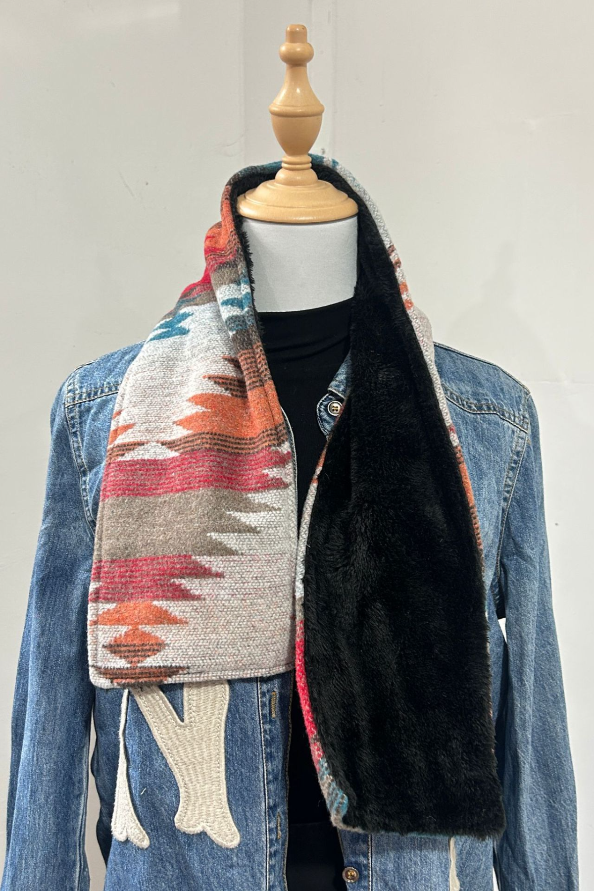 Women's Western Cowboy Aztec Warm Neck Hood