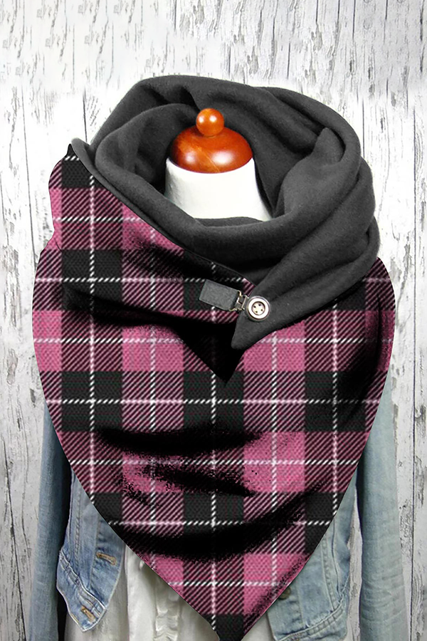 Women's Western Denim Plaid Warm Neck Hood Warm Neck Cover 22 * 100com