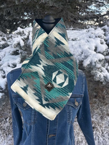 Western Cowboy Aztec Warm Neck Hood