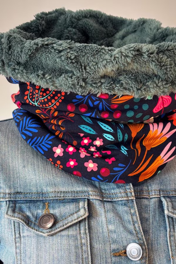 Printed Velvet Inside Warm Scarf