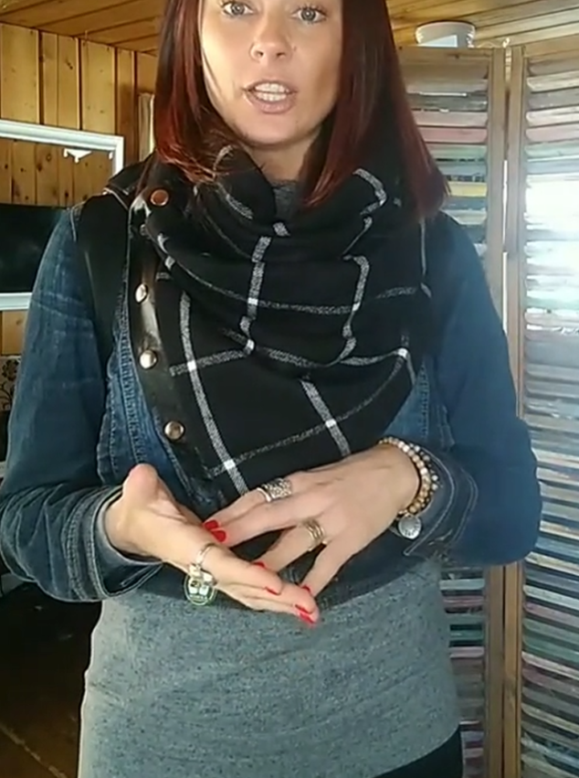 Classic plaid leather patchwork scarf