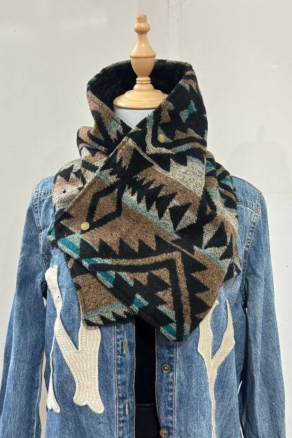Women's Western Cowboy Aztec Warm Neck Hood