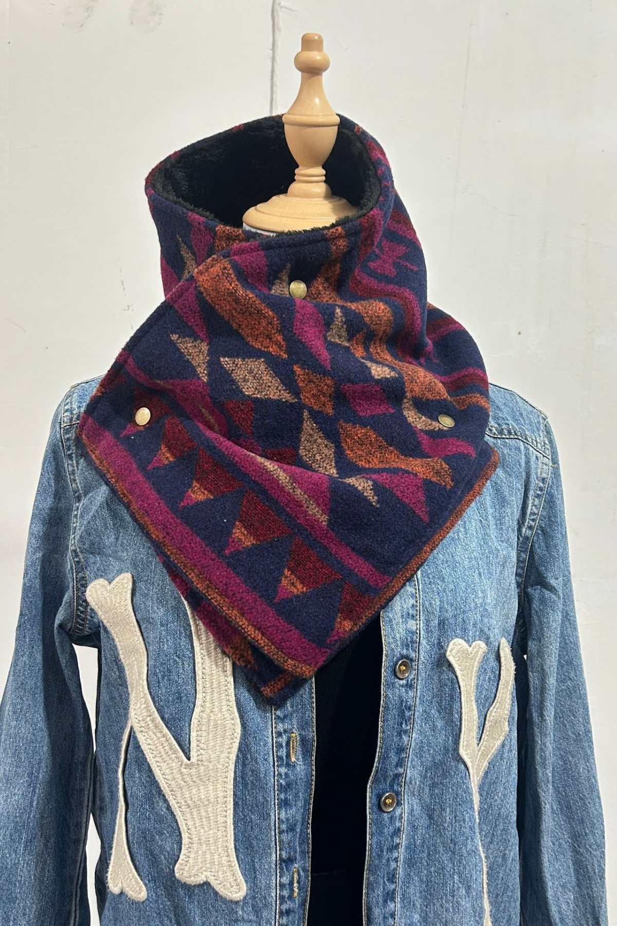 Women's Western Cowboy Aztec Warm Neck Hood