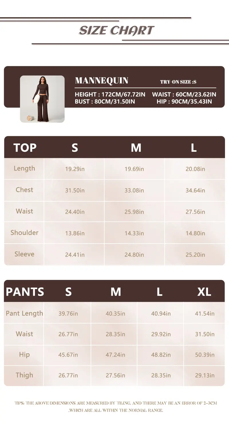 TIMEOFF Women's 2-Piece Sports-Inspired Sportswear Set - Solid Trending Clothing with Flattering Sculpting Long Sleeve Crop Flattering Tops, Wide-Leg Yoga Pants, Stretch Fabric for Workout,outdoorfun