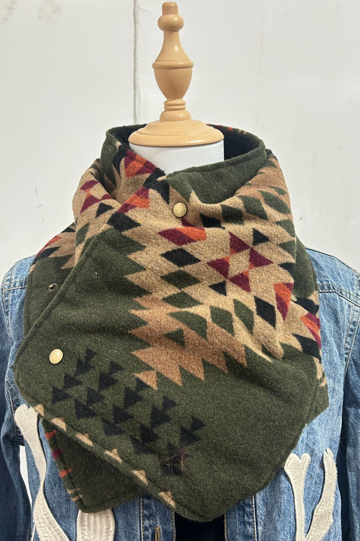 Women's Western Cowboy Aztec Warm Neck Hood