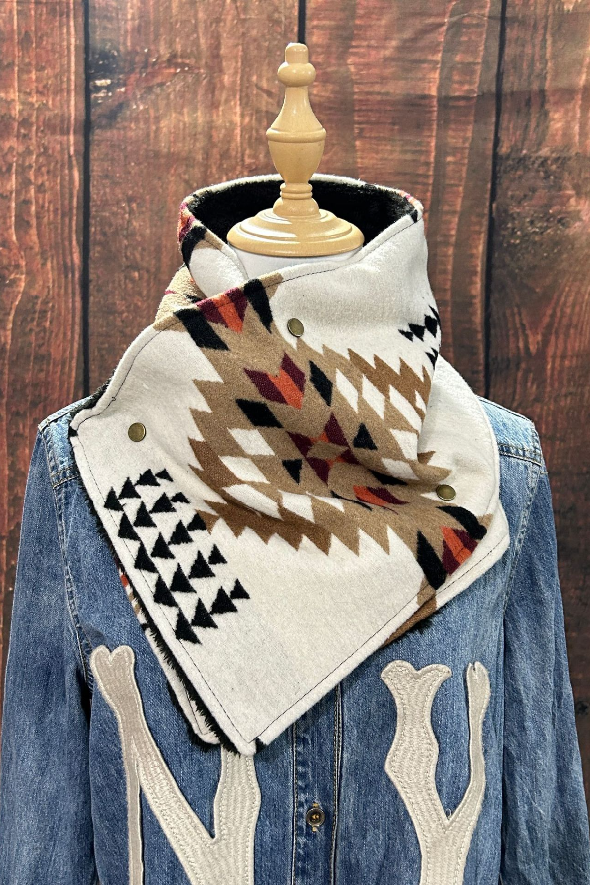 Women's Western Cowboy Aztec Warm Neck Hood