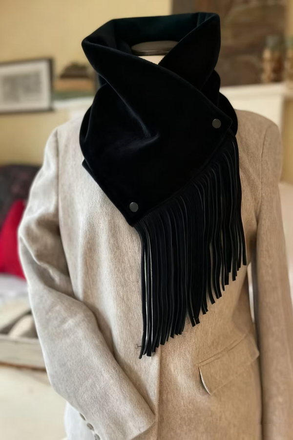 Women's Western-Style Fringed Plain Shawl