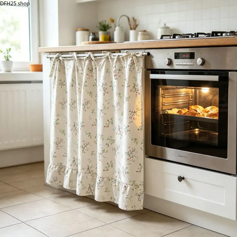 【Christmas Sale】Farmhouse-Style Kitchen Curtain Gingham & Floral Short Window Valance