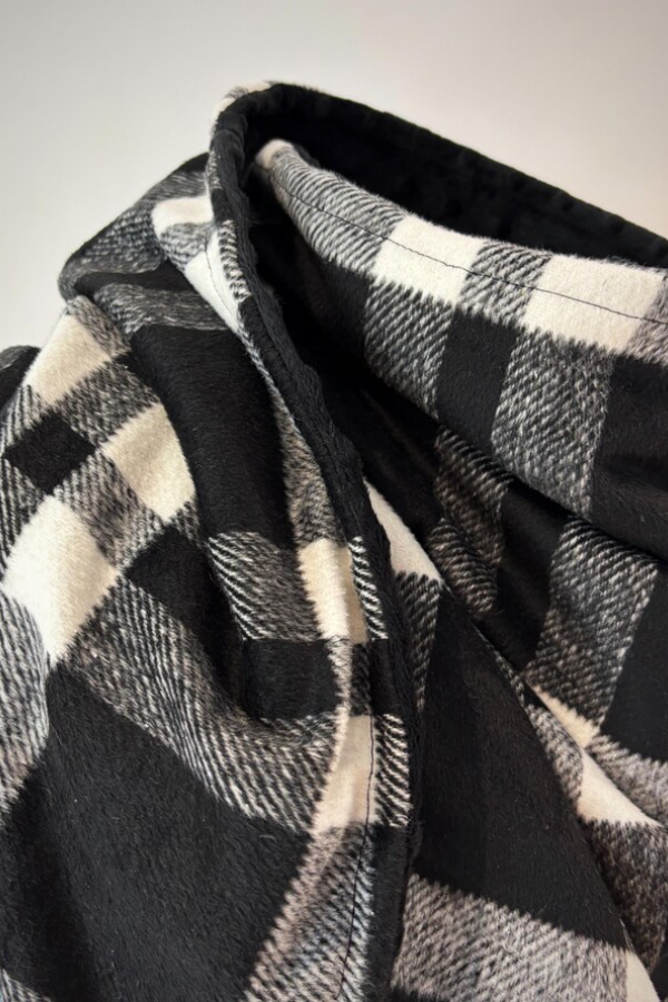 Western Denim Plaid Warm Neck Hood Warm Neck Cover