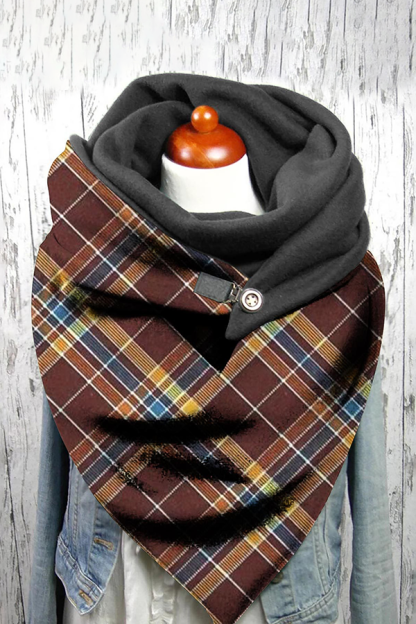 Women's Western Denim Plaid Warm Neck Hood Warm Neck Cover 22 * 100com