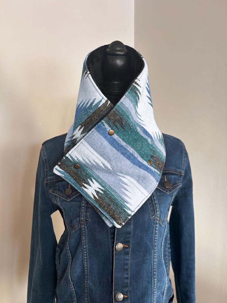 Women's Western Red Aztec Warm Neck Hood