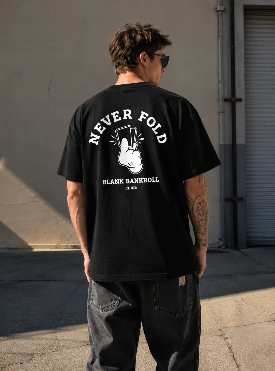 ‘’Never Fold’ Heavyweight Poker Graphic Tee