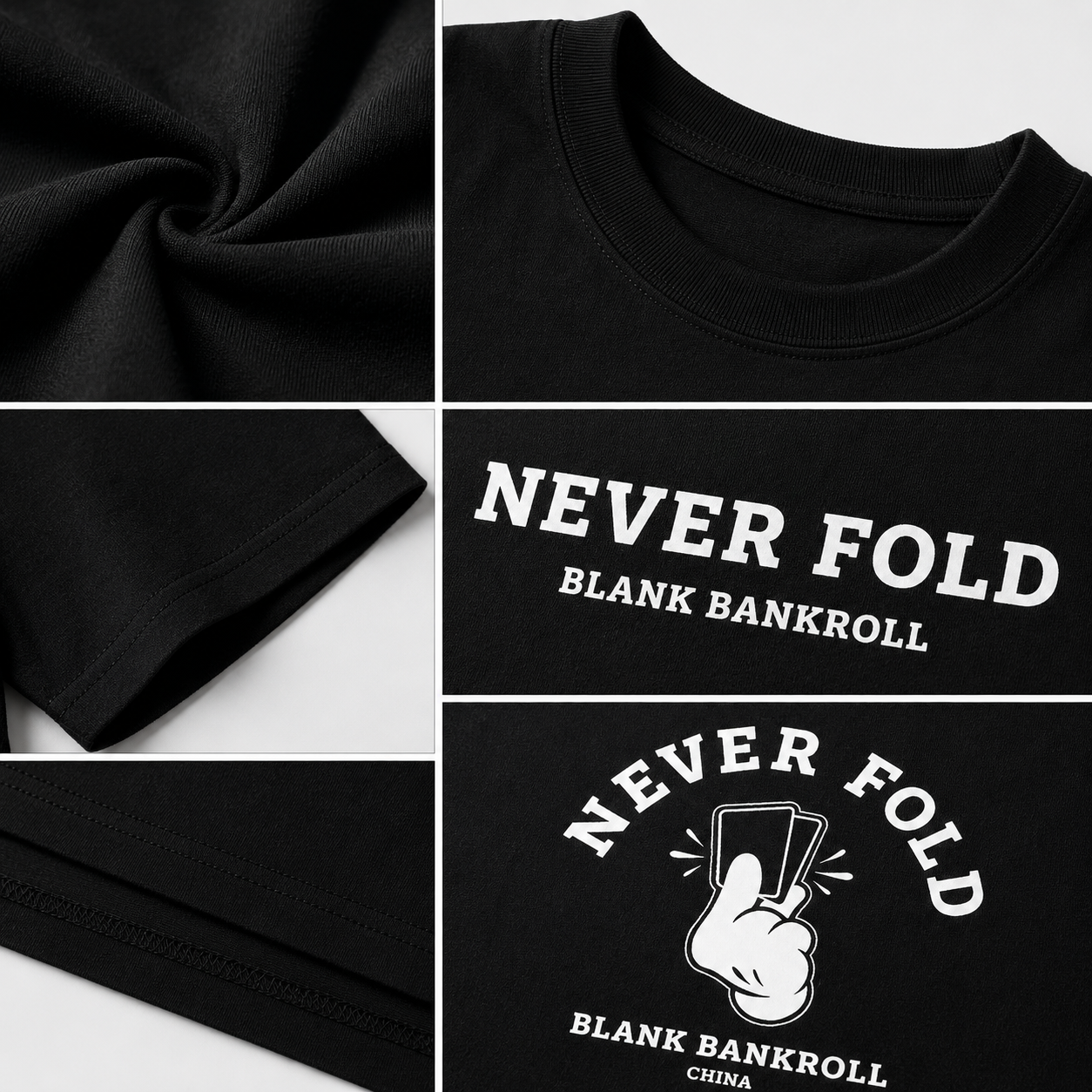 ‘’Never Fold’ Heavyweight Poker Graphic Tee