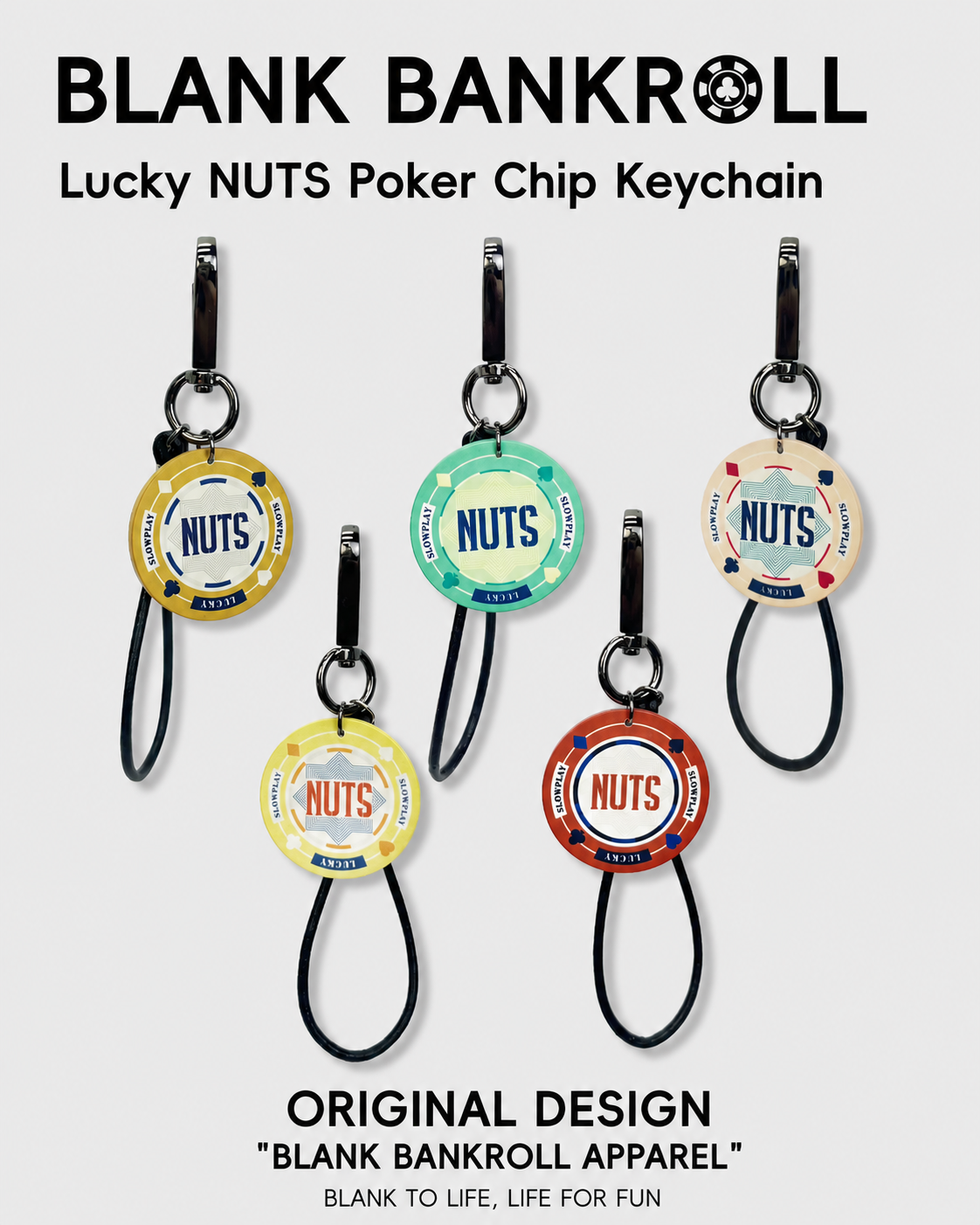 NUTS Poker Chip Keychain – Lucky Card Player Accessory