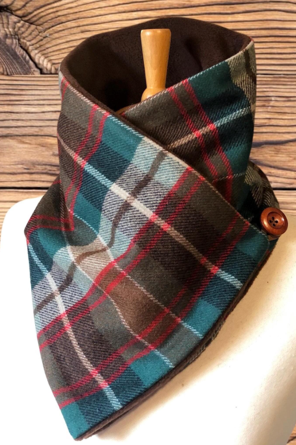 Plaid Double-layer Warm Scarf 23 * 90com