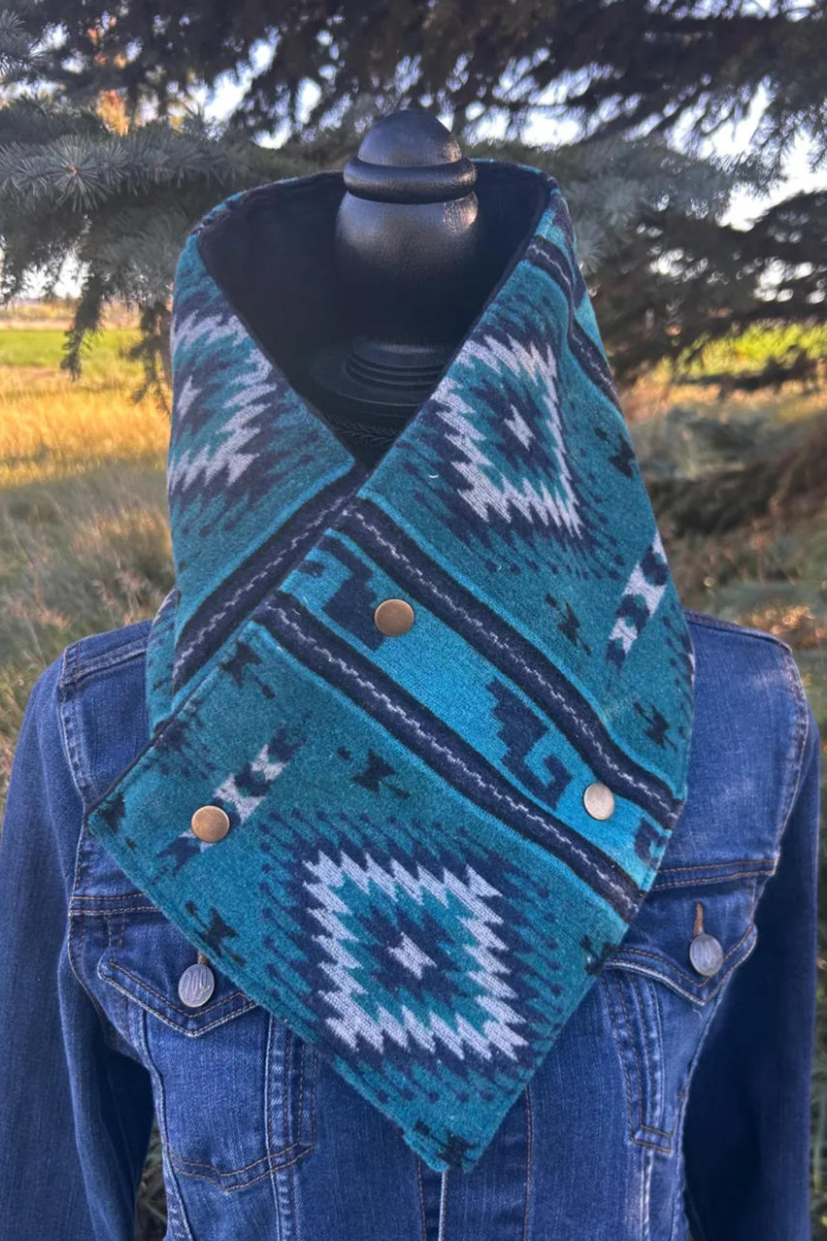 Women's Western Cowboy Aztec Warm Neck Hood