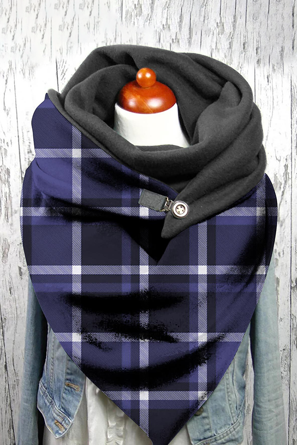 Women's Western Denim Plaid Warm Neck Hood Warm Neck Cover 22 * 100com