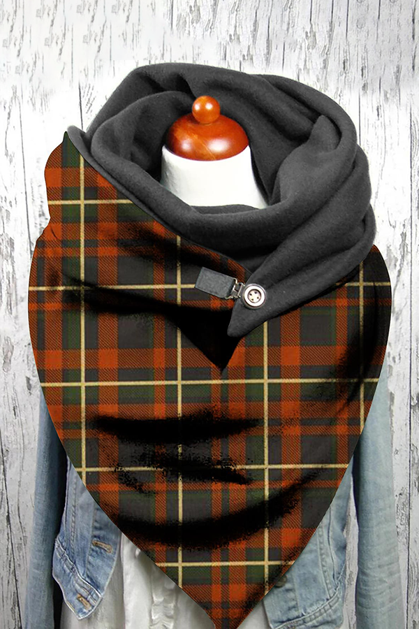 Women's Western Denim Plaid Warm Neck Hood Warm Neck Cover 22 * 100com