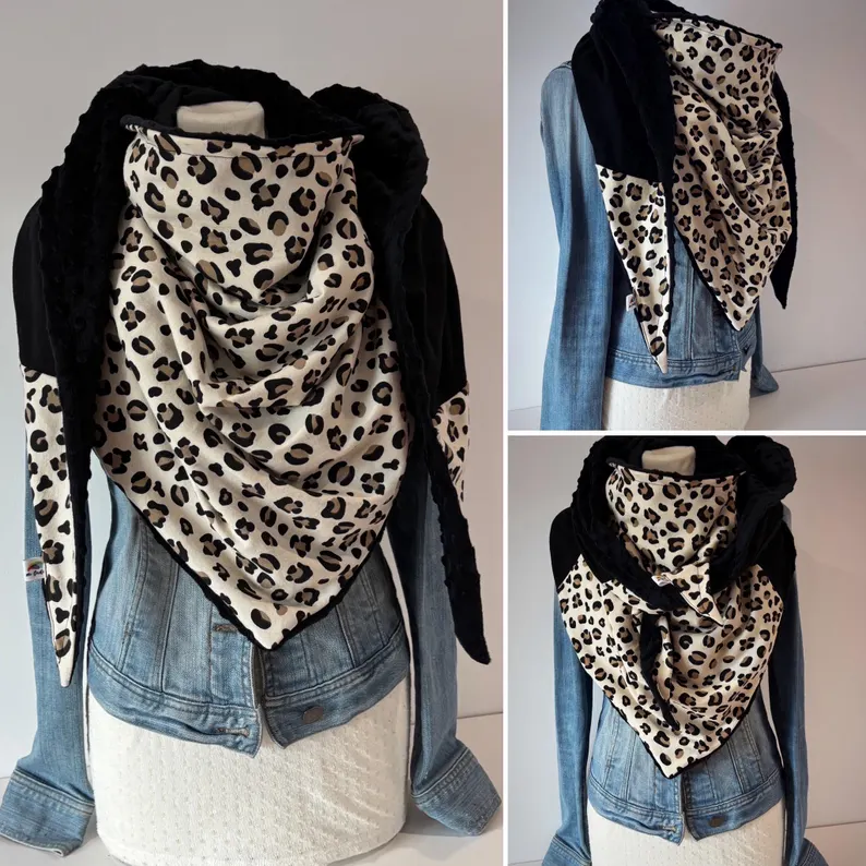Western Cowboy Leopard Print Warm Neck Hood Warm Neck Cover