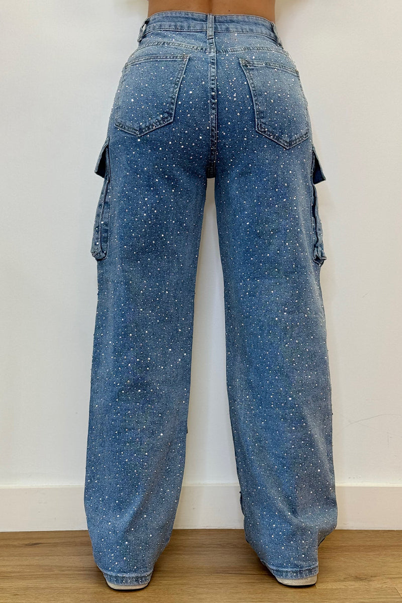 Women's Multi-pocket Rhinestone Casual Jeans --(SIZE:EU36-50)