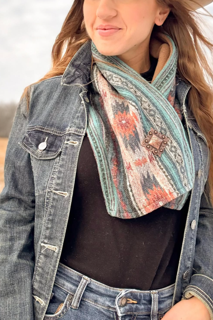 Western Cowboy Aztec Warm Neck Hood