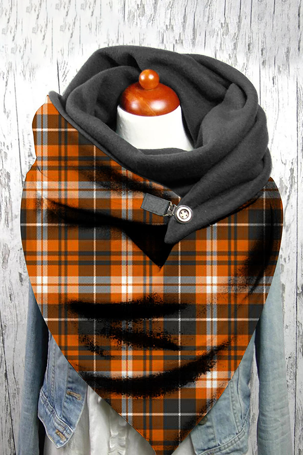 Women's Western Denim Plaid Warm Neck Hood Warm Neck Cover 22 * 100com