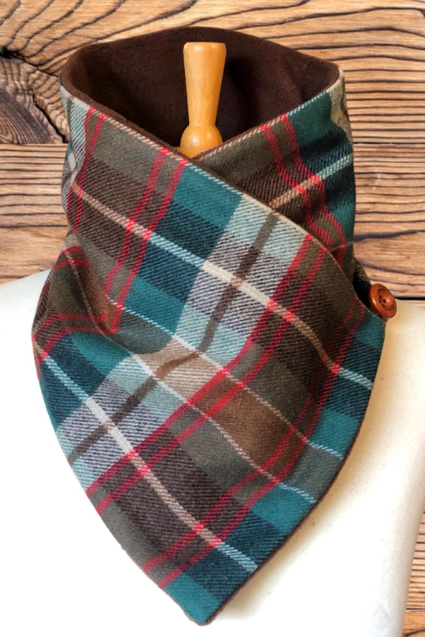 Plaid Double-layer Warm Scarf 23 * 90com