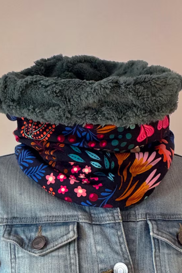 Printed Velvet Inside Warm Scarf
